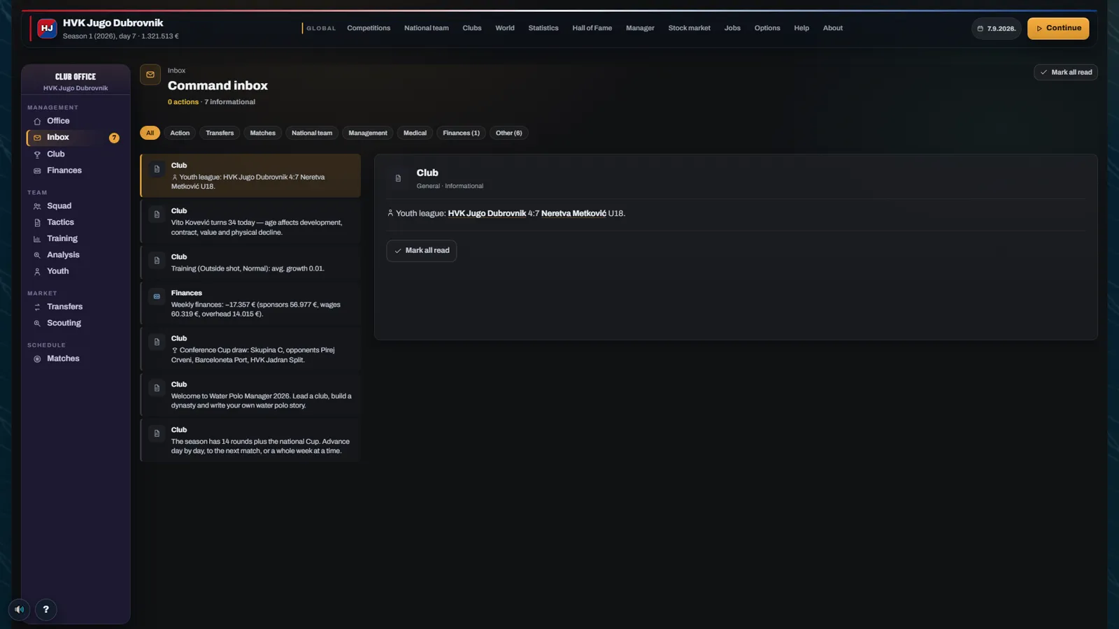 Live match screen